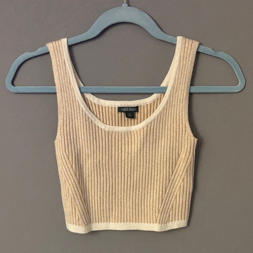 Wild Fable Ribbed Tan Crop Top